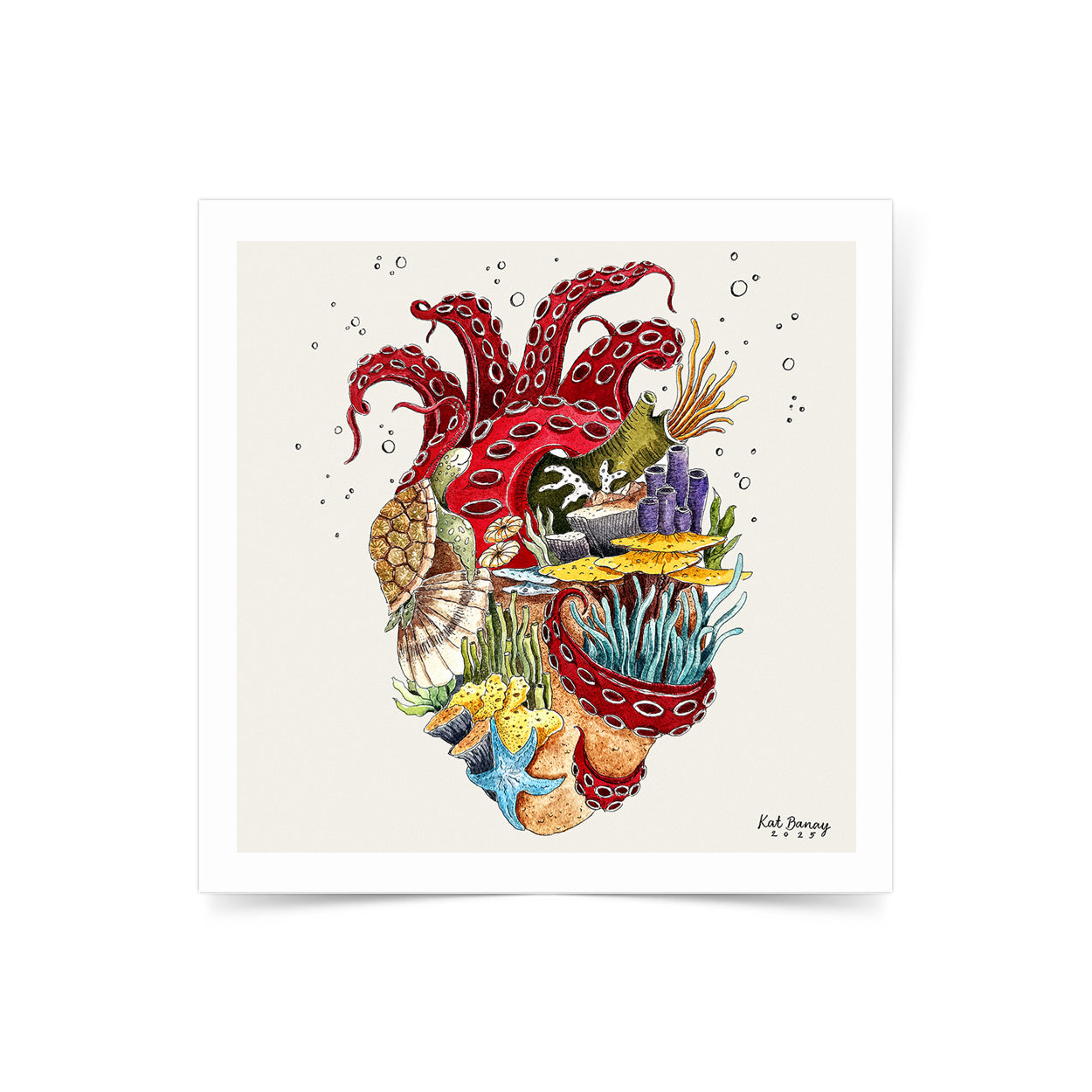 Dumaguete, Pinspired Art Souvenirs, art exhibition, exhibit, ATOA, ATOA 3, Dagat, Ocean, Marine protection, marine conservation, Philippine sea, support, limited edition, wall decor, decoration, space, heart, octopus, coral reef, coral garden, Filipino, art scene, Filipino artist, watercolor, colorful, bright, cute, coral reef, sea turtle, small