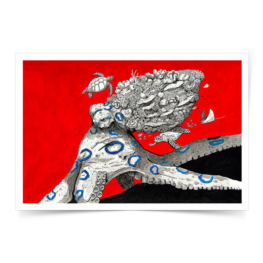 Angelo Delos Santos, Dumaguete Inker, Artwork, Pen and ink, exhibition, original, marine creatures, conservation, Filipino, artist, art Philippines, Negros Oriental, Dumaguete city, Pinspired Art Souvenirs, The Henry Resort, Octopus, sea turtle