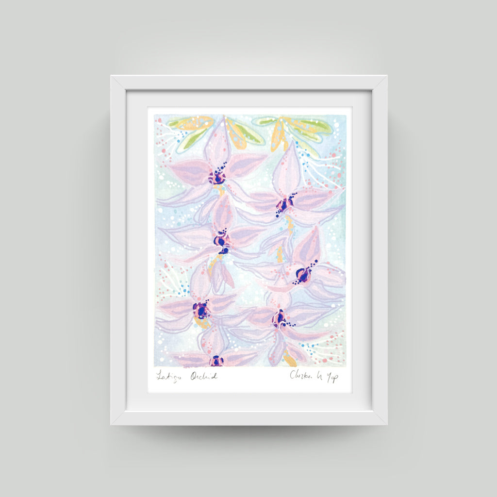 Latigo Orchid Art Print by Purple Seaweed Studio