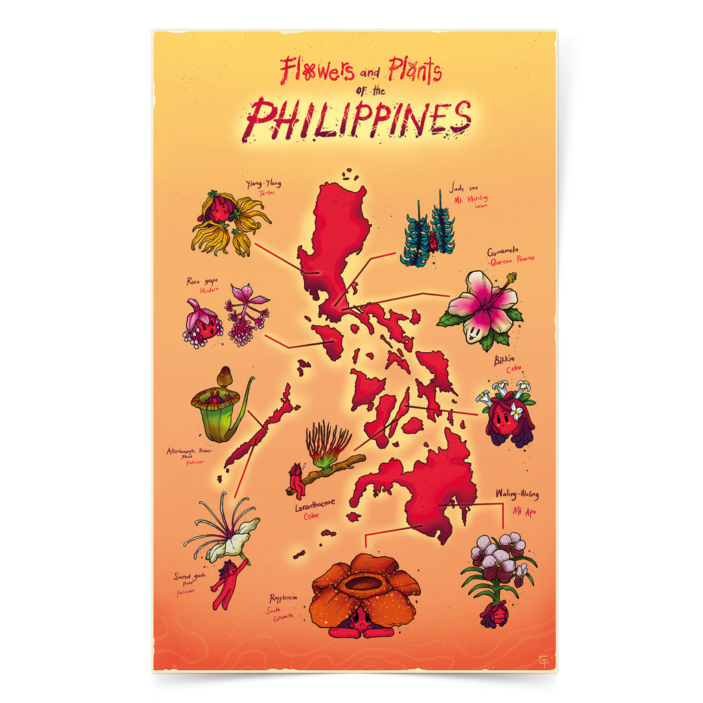 Flowers Filipino Flora Cil Flores Dumaguete city graphic artist map project exhibit Negros Oriental Pinspired Art Souvenirs Wall Art Decoration Pinta PH Maps Philippines Tourist Gift Hotel Hostel Resort gift idea