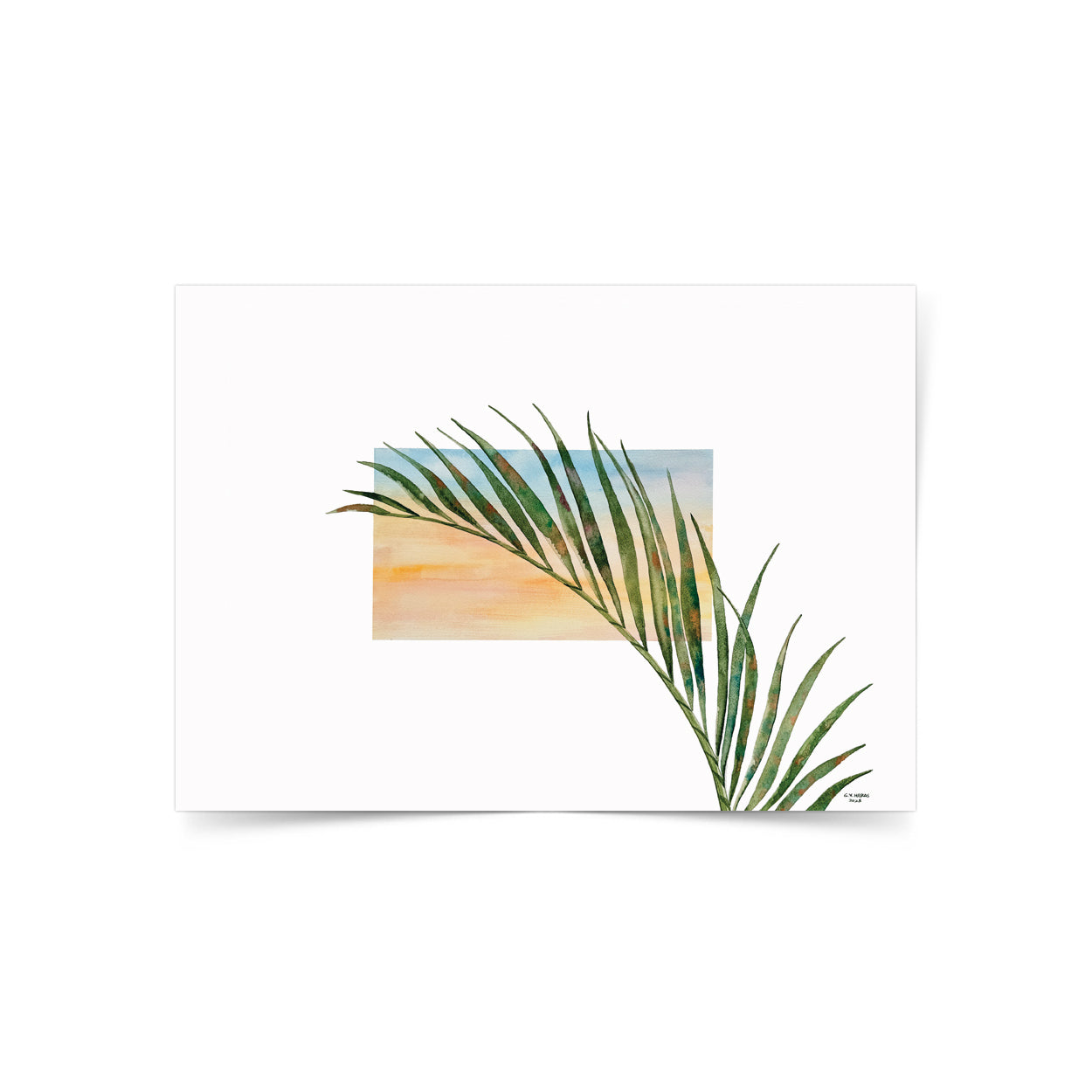 Gretchen Nadine Villanueva-Heras, GretchensWater, Dumaguete city, Bais, artist, Filipino, watercolor, palms, natural art, nature, tropical, Tropical State of Mind, Pinspired Art Souvenirs, Bais City, decor, wall decor, alm leafs, frame, limited, gift idea