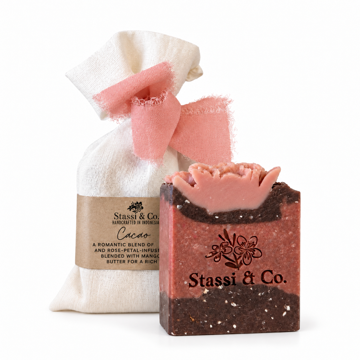 Cacao Rose Artisan Bar Soap by Stassi & Co