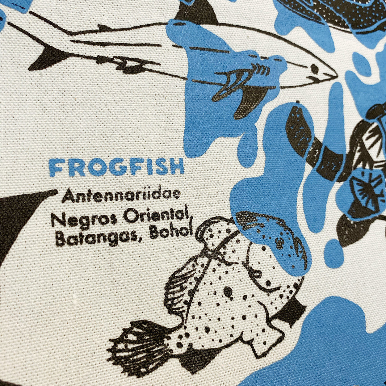 Blue-Ringed Octopuses, Nudibranchs, Whale shark, Marine turtles, Flamboyant cuttlefish, Seahorses, Bluespotted Lagoon Ray, Manta Rays, Thresher Sharks, Frogfish, Marine Wildlife, Filipino artist, Dumaguete art scenen, Handmade, wall decor, decoration idea, tourist gift, souvenir, home, office, space, canvas art, silk screen printing, sea creatures, blue, white, minimalistic decor, shipping PH, close up