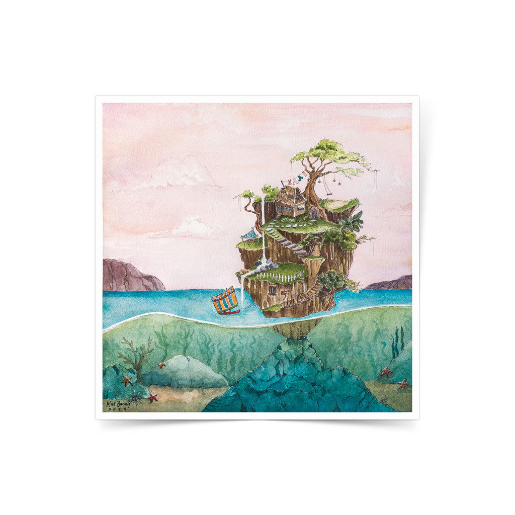Island, Isla, Filipino, Philippines, Negros Oriental, ocean, sea, vinta, boat, local vibes, creative, artwork, original, limited edition, decoration, decor, interior, cosy, warm, pink, cute, Dumaguete, Art scene, art exhibition, exhibit, gift idea, tourist, mini art