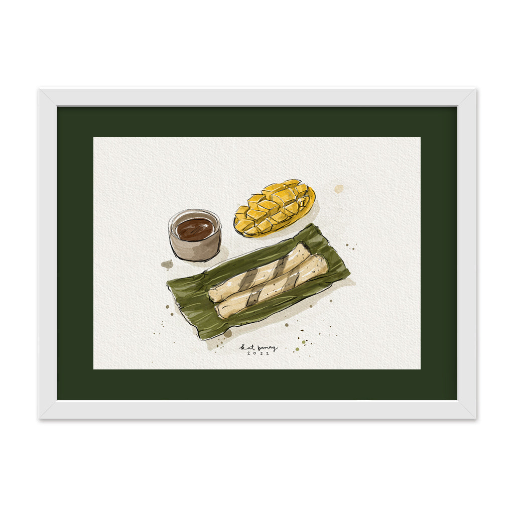 local Dumaguete city delicacy dessert mango hot chocolate bod bod treat special bamboo sticky rice Negros Oriental Filipino cuisine wall decoration decor idea kitchen framed framing