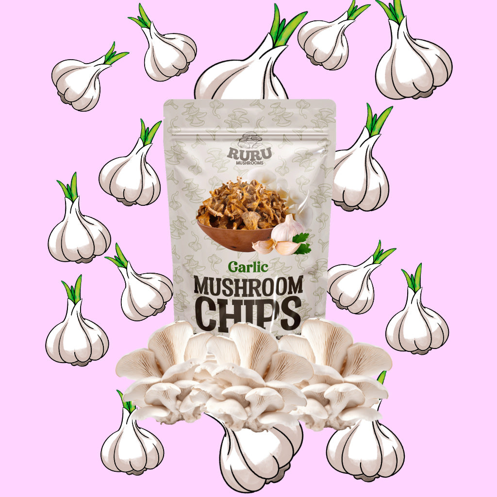 mushroom snack, healthy, non gmo, Natural, flavour, food, souvenir, pasalubong, tasty, lami, delicious, buy snack online, garlic, savory
