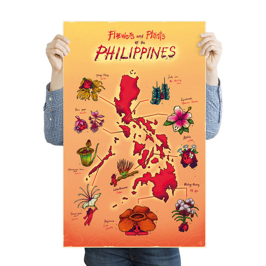 Flowers Filipino Flora Cil Flores Dumaguete city graphic artist map project exhibit Negros Oriental Pinspired Art Souvenirs Wall Art Decoration Pinta PH Maps Philippines Tourist Gift Hotel Hostel Resort gift idea actual size