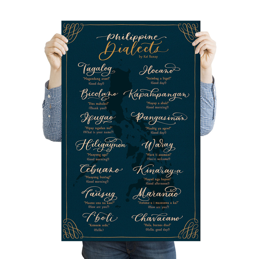 Tagalog Ilocano Bicolano Kapampangan Ifugao Waray Pangasinan Kinaray-a Cebuano Hiligaynon Maranao Chavacano T-boli art wall decor decoration idea dark background map design Kat banay Dumaguete city artist shop souvenirs Pinta PH Maps