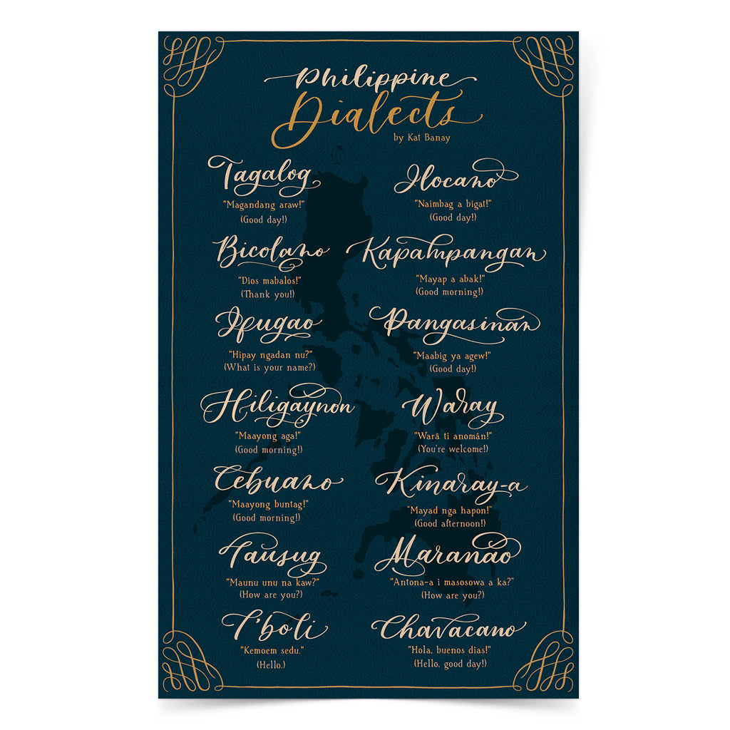 Tagalog Ilocano Bicolano Kapampangan Ifugao Waray Pangasinan Kinaray-a Cebuano Hiligaynon Maranao Chavacano T-boli art wall decor decoration idea dark background map design Kat banay Dumaguete city artist shop souvenirs Pinta PH Maps
