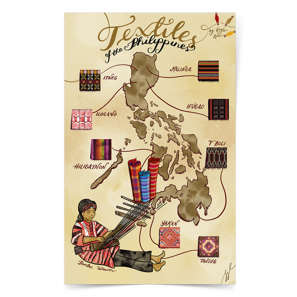Textile Woven Patterns Weavers Filipino Craftsmanship Craft Itneg Kalinga Ifugao Ilocano Hiligaynon Yakan Tausug T'boli Dumaguete art scene print local made vintage style decor decoration home idea airbnb house tourist place spot space gift idea artist edition