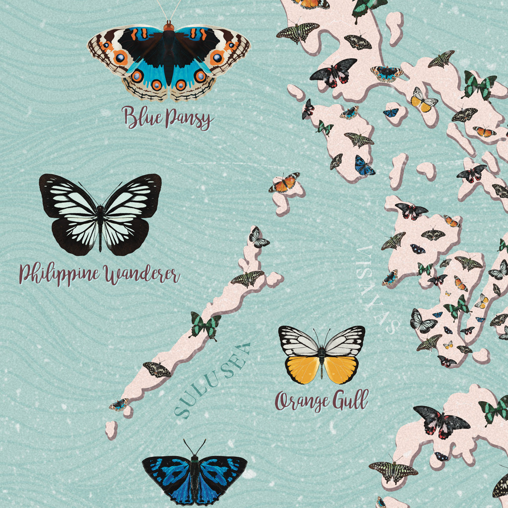 Filipino artist graphic butterfly species local pinoy coloured wall decoration decor idea tourist map art print artwork collection close up
