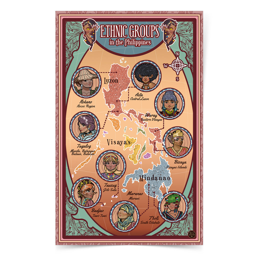 People Luzon Visayas Mindanao Filipino artist Dumaguete city graphic artist map project exhibit Negros Oriental Pinspired Art Souvenirs Wall Art Decoration Pinta PH Maps Philippines Tourist Gift Hotel Hostel Resort gift idea Historic History Archipelago Aeta Ilokano Waray Maranao Tboli Tausug Badjao Bisaya Tagalog Manila Ilocos Region Ethnical Group