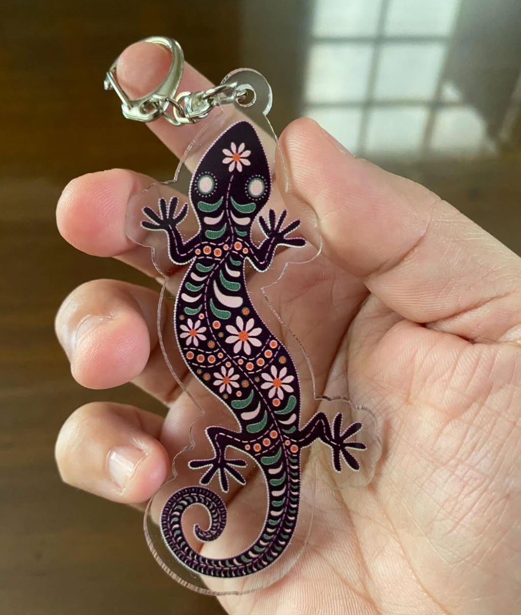Gecko Acrylic Keychain by Wildflower Studio