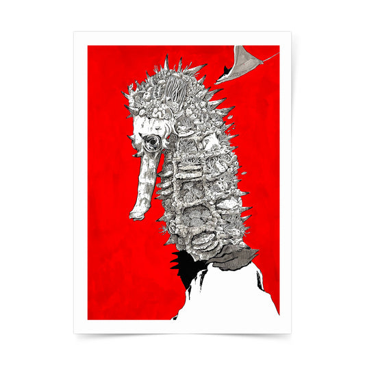 Angelo Delos Santos, Dumaguete Inker, Artwork, Pen and ink, exhibition, original, marine creatures, conservation, Filipino, artist, art Philippines, Negros Oriental, Dumaguete city, Pinspired Art Souvenirs, The Henry Resort, Silver Reef Dive Resort, dive, diving, diver, seahorse