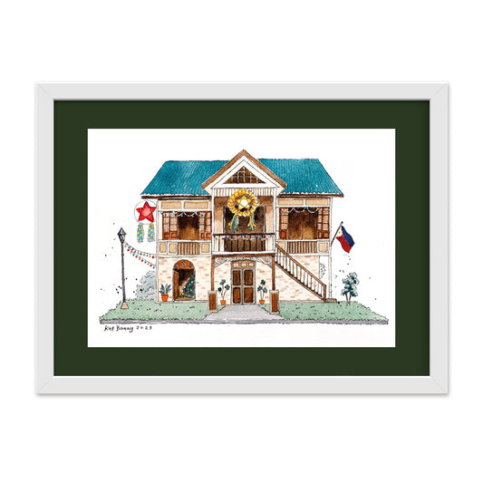 Christmas Parol Tree Season Art Wall Decor Gift Idea Local Artist Filipino Festive Season Watercolor print home house hand painted tourist cute decoration