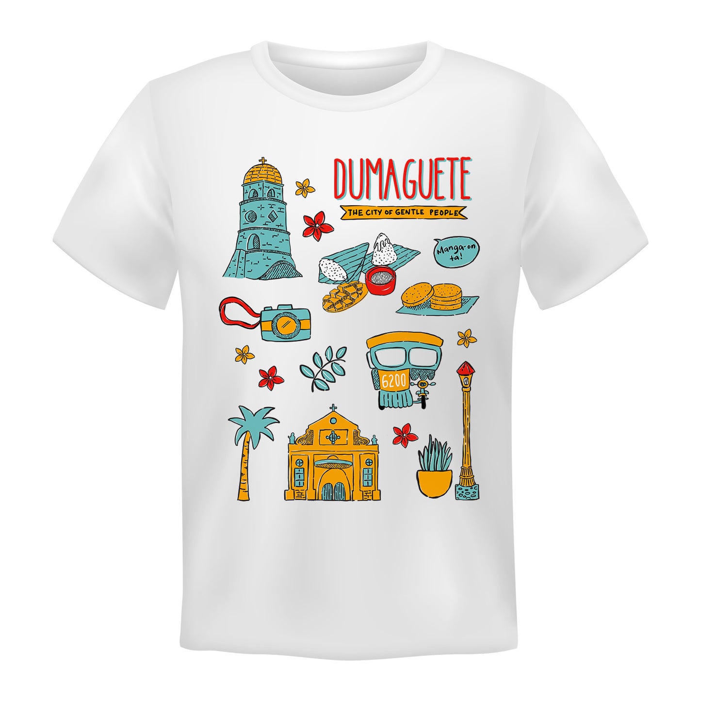 Dumaguete city of gentle people Negros Oriental capital Philippines Filipino artist local art scene gift idea souvenir budbod mango tsokolate tricycle Belfry Campanario Rizal Boulevard wear cloth shirt white size pinoy