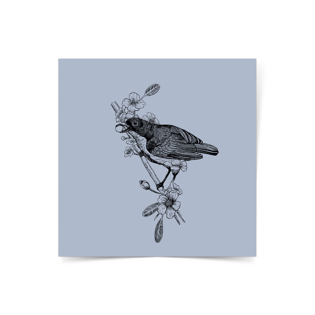 Negros Oriental local art artist Dumaguete scene artwork bird flowers vintage paper limited wall decor gift idea beautiful black and white illustration flora fauna
