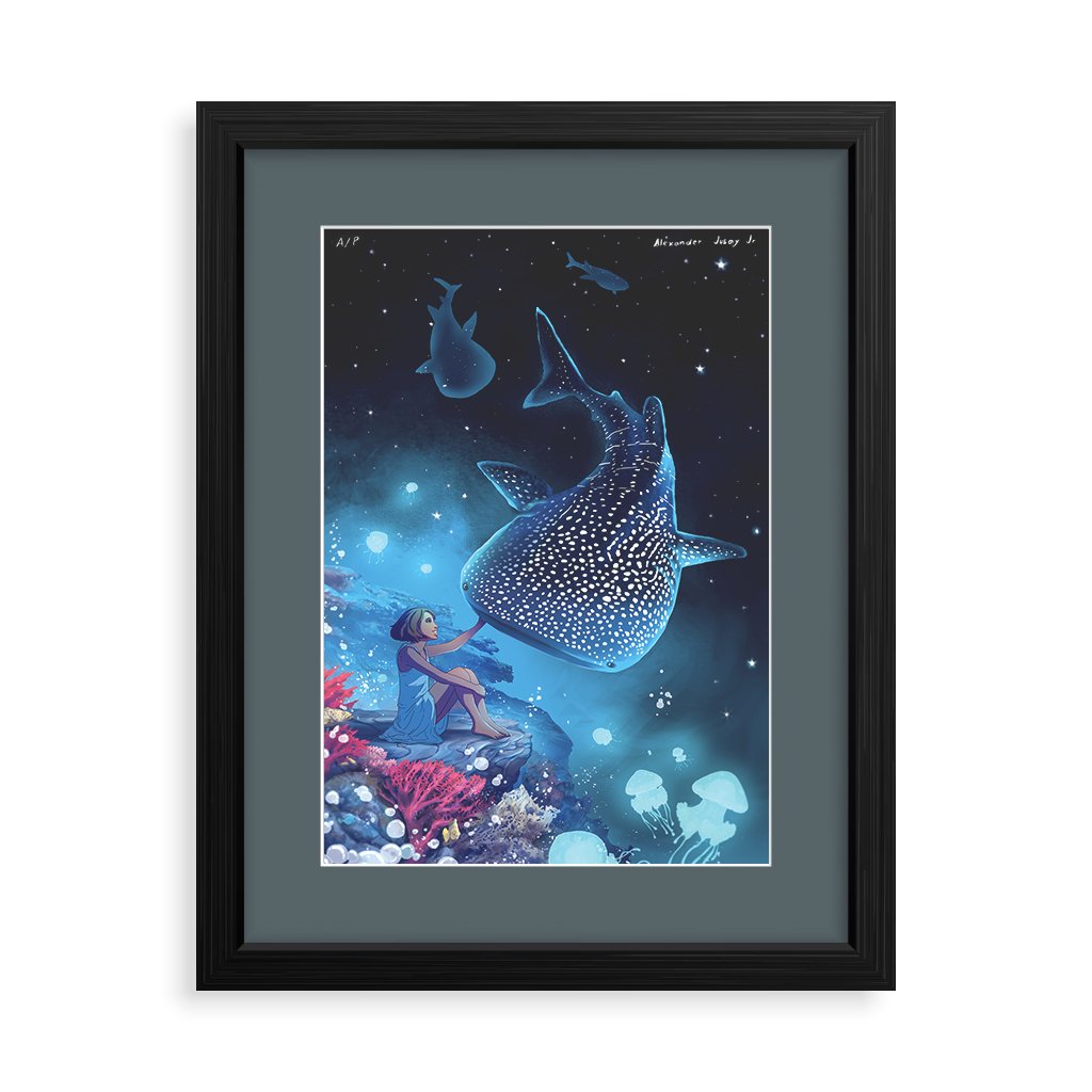 ocean pinoy whale shark underwater magic star sky sea bedroom decor wall poster