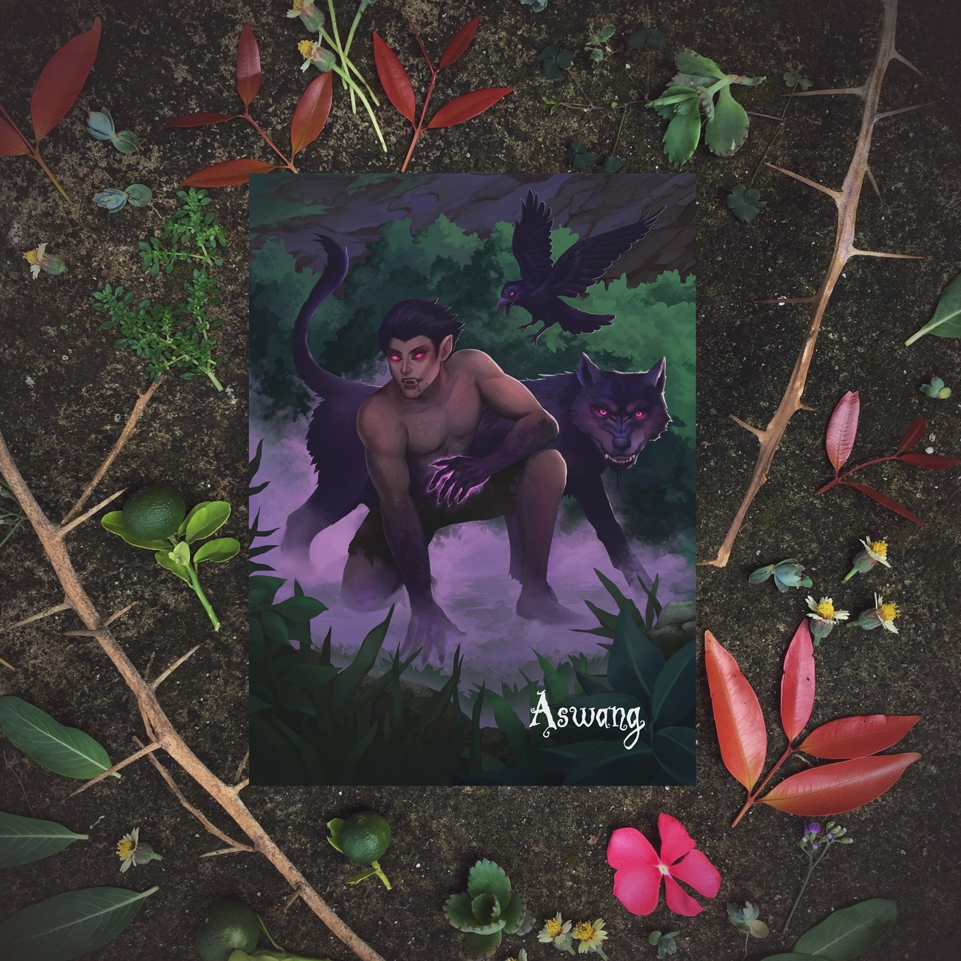Philippine mythology mythical creature supernatural pinoy legend art fantasy myth spirit mail postcrossing collectible aswan folklore filipino dark wolf