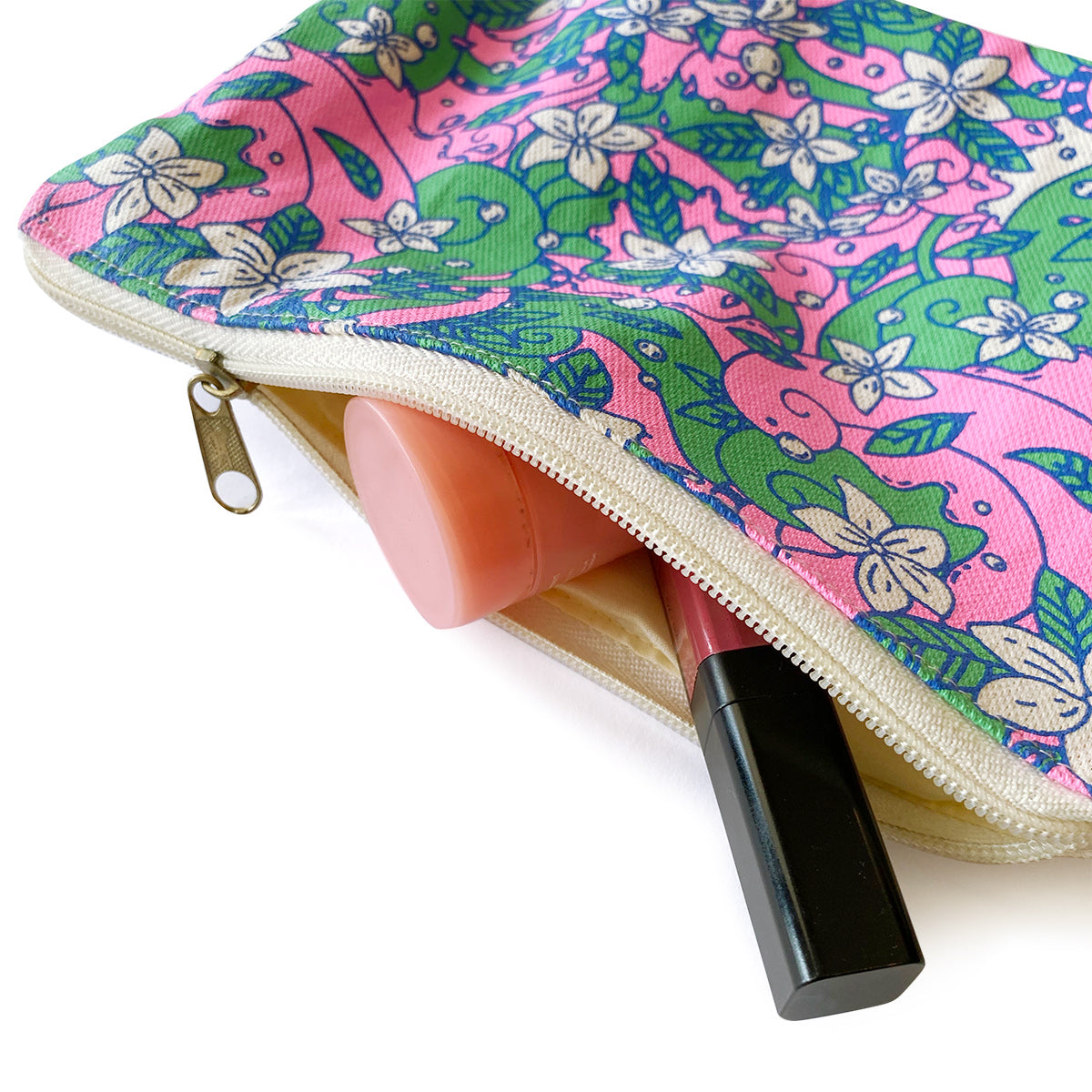 flower girl pattern illustration art gift pouch pink cute philippine Dumaguete local crafted handmade