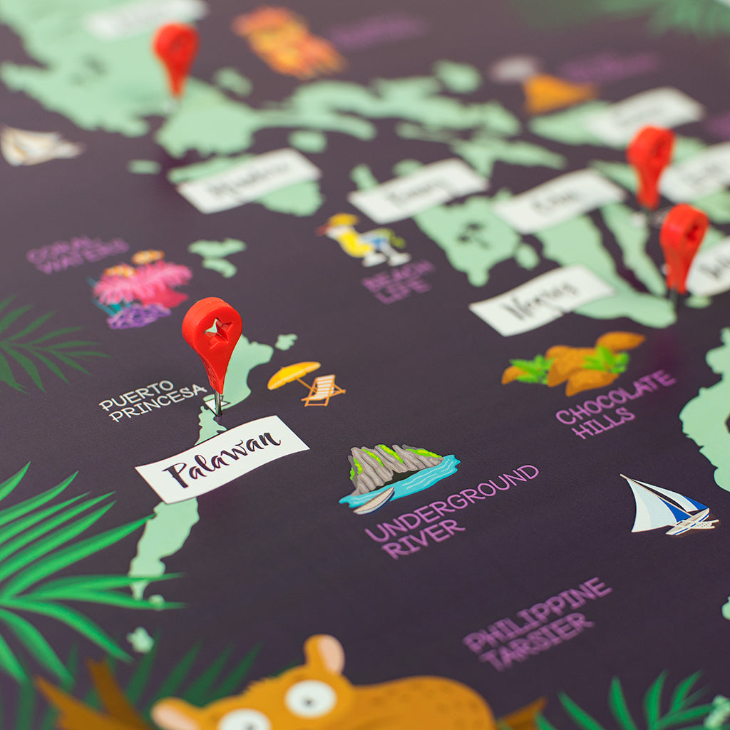 art travel poster island map philippines