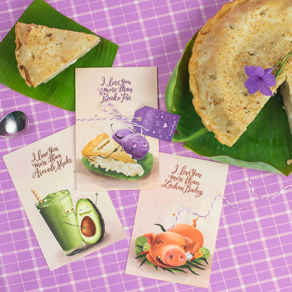 Pinoy food art postcard avocado buko pie lechon baboy postcrossing