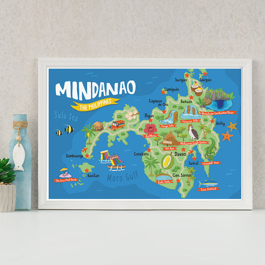 travel philippines wall decor pinoy local gift art print Cagayan de Oro Davao office tourist gift idea framed framing frame PH pinoy art wall poster