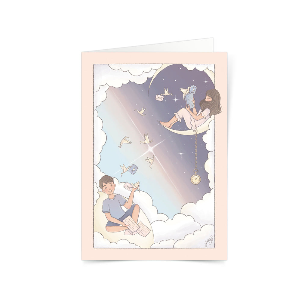 Valentine Card Greet Love Art Local Pinoy Filipino Bacolod artist cute soft pastel time dusk dawn relationship collectible moon sun artwork illustration