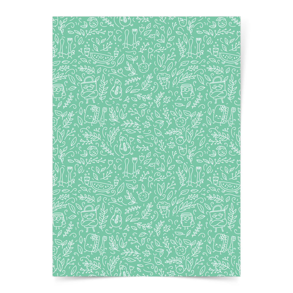 gifts idea wrap eco friendly cute green go recycle no plastic earth pattern