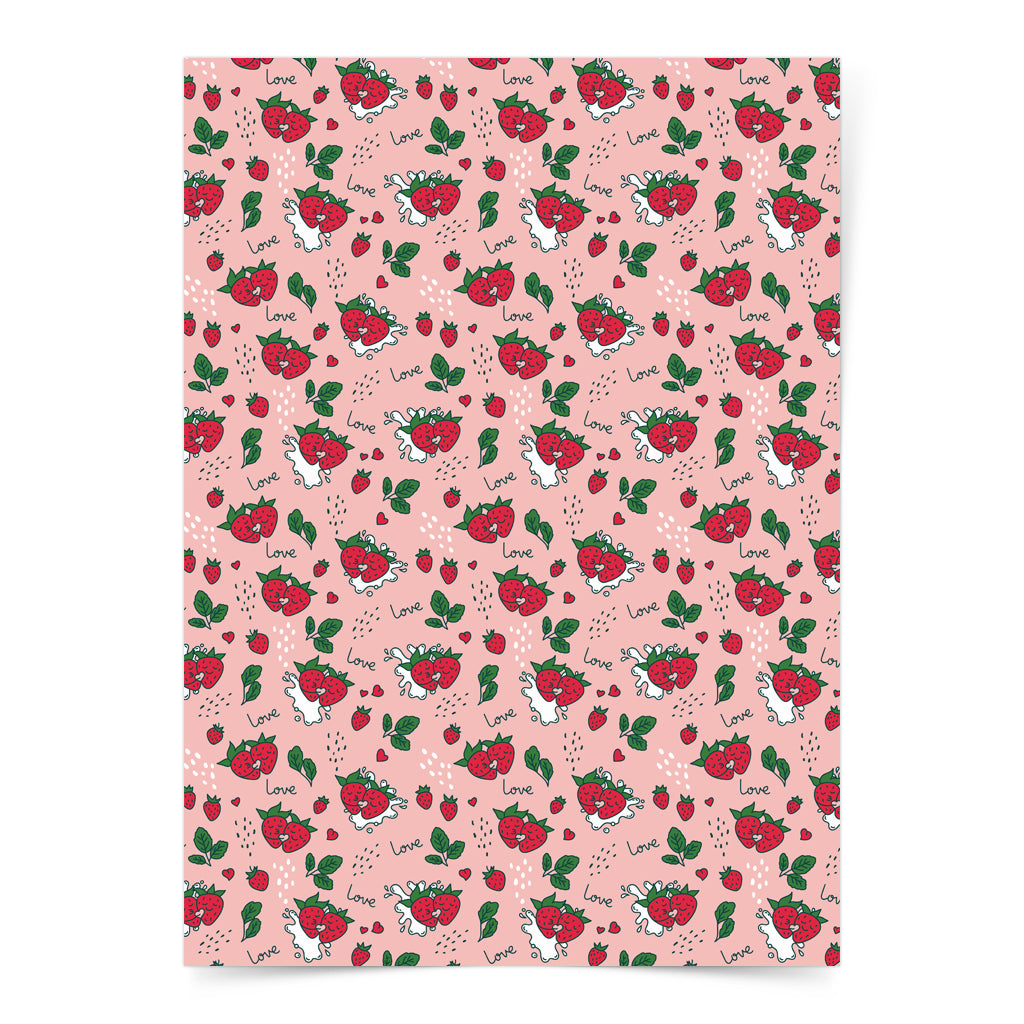 Valentine Valentines Love Gift Idea Wrap Package Paper Strawberry Milk Pink Packaging Cute