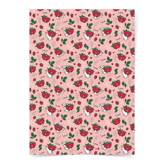 Valentine Valentines Love Gift Idea Wrap Package Paper Strawberry Milk Pink Packaging Cute