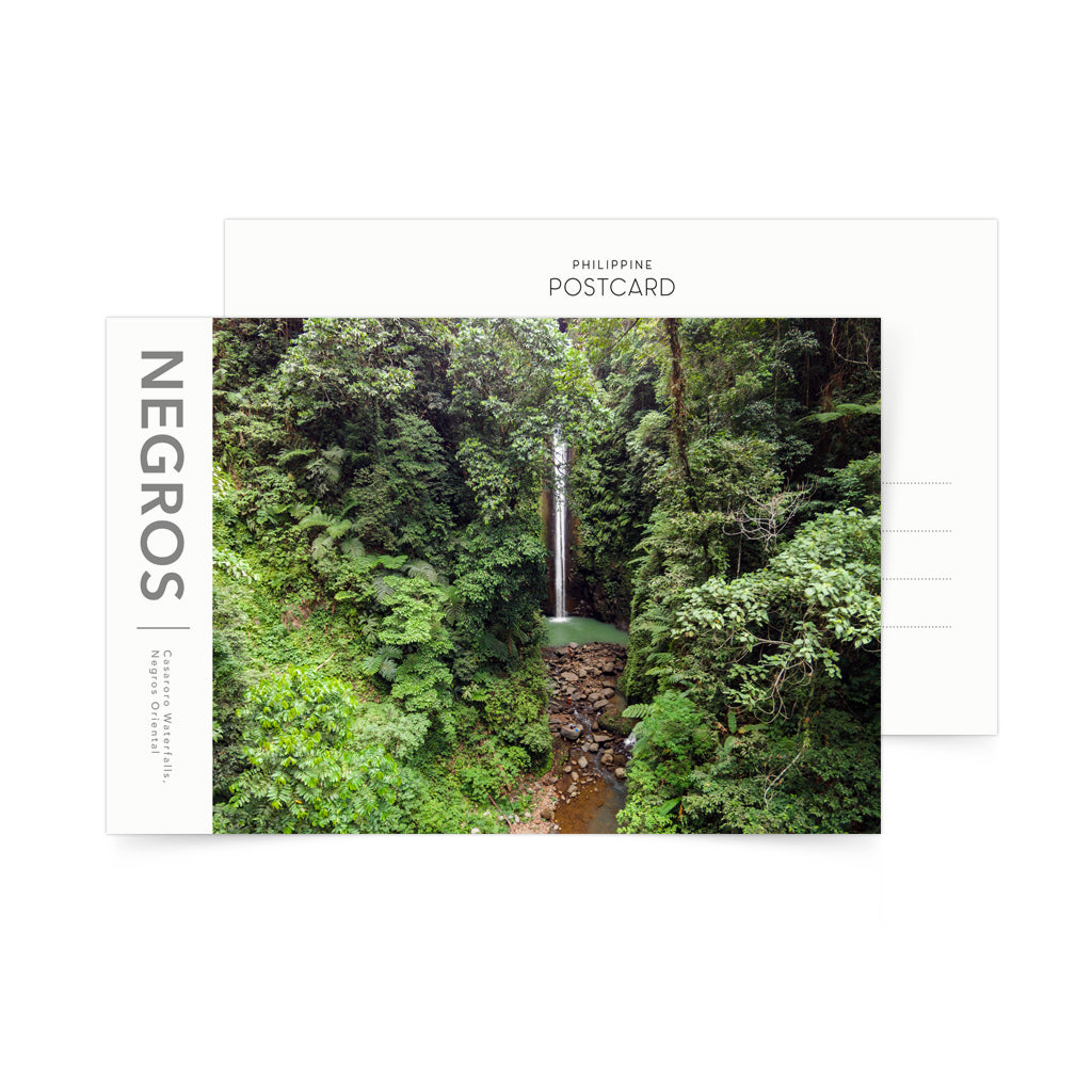 aerial photo postcard negros island casaroro waterfalls philippines