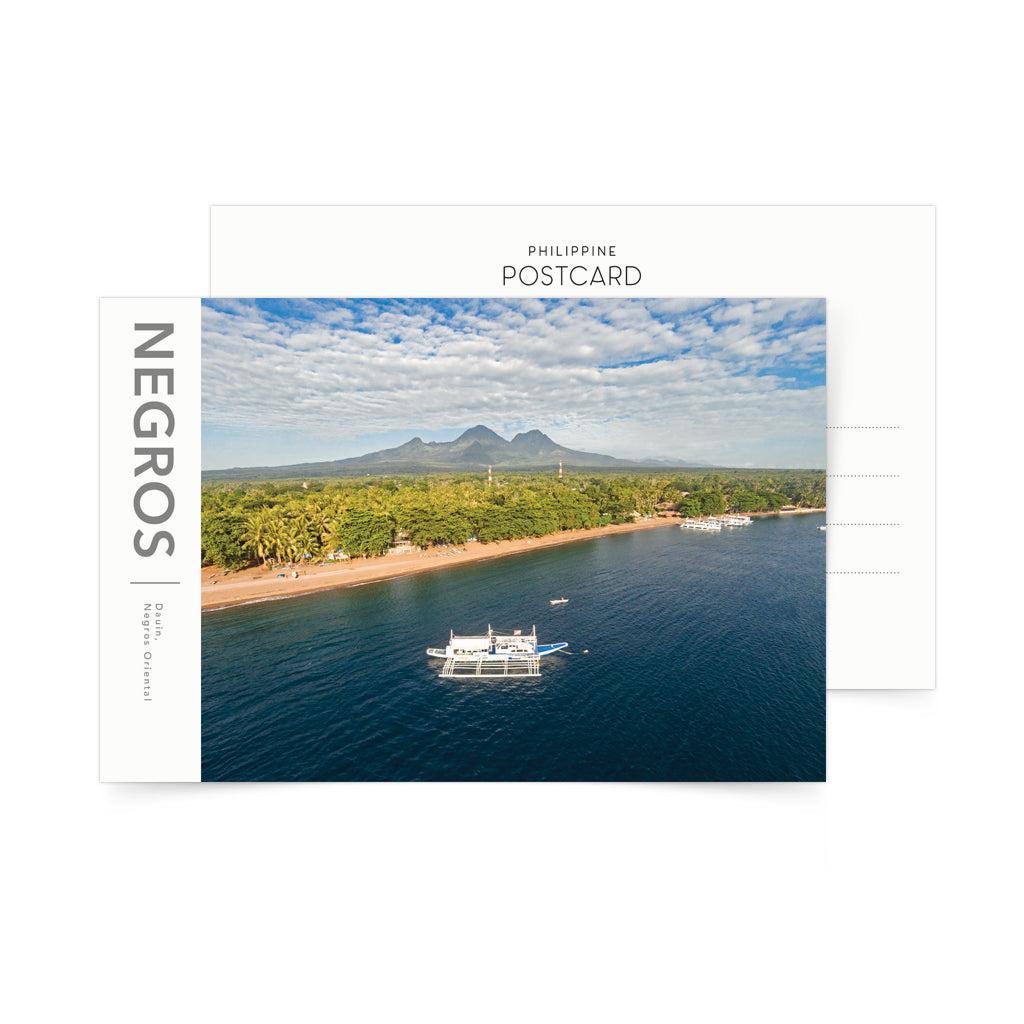 Negros Island View To Mount Talinis aerial photo postcard is a creative Philippine souvenir which can be used in official postcrossing, snail mail and postcard swap