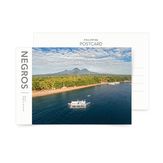 Negros Island View To Mount Talinis aerial photo postcard is a creative Philippine souvenir which can be used in official postcrossing, snail mail and postcard swap