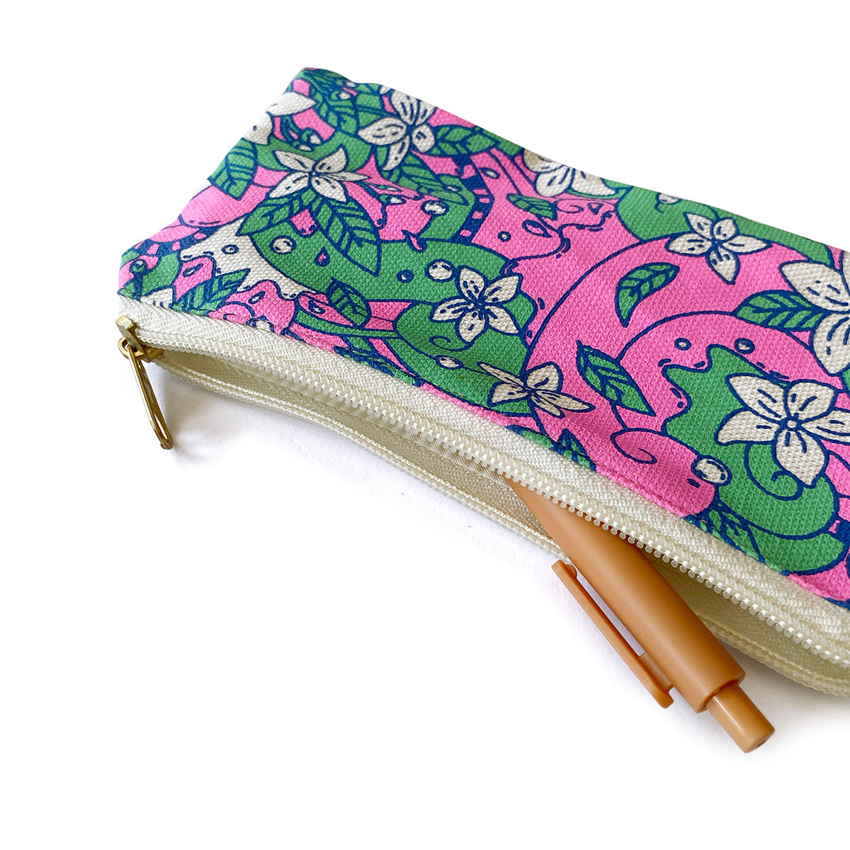 flower girl pattern illustration art gift pouch pink cute philippine Dumaguete local crafted handmade