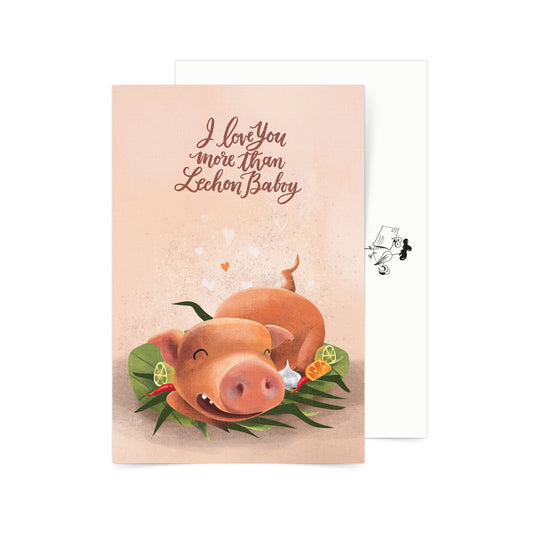 Pinoy food art postcard lechon baboy postcrossing