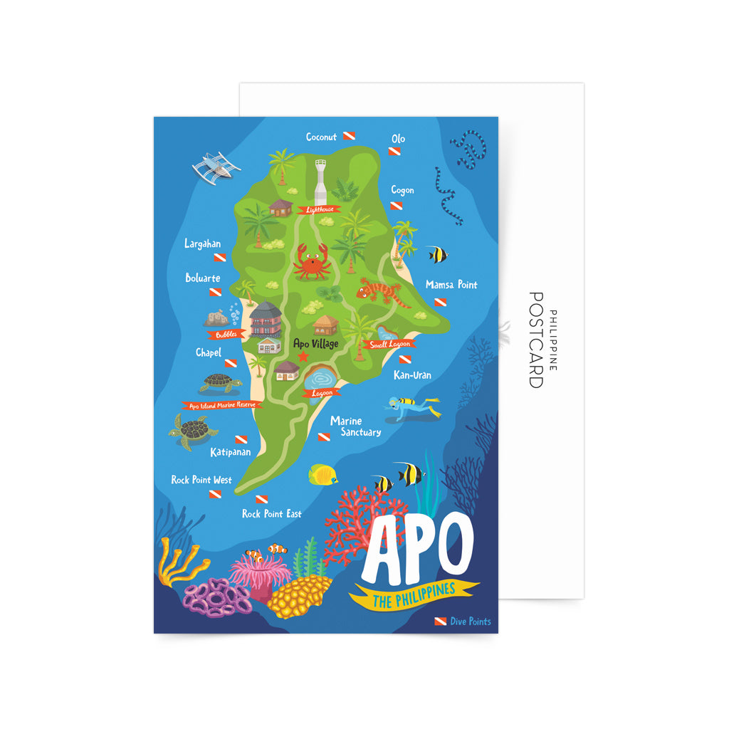 dive sites, diving, philippines, pinoy, travel, tourist, card, postcrossing, mail, island, Filipino, art, souvenir, Dauin, Negros Oriental