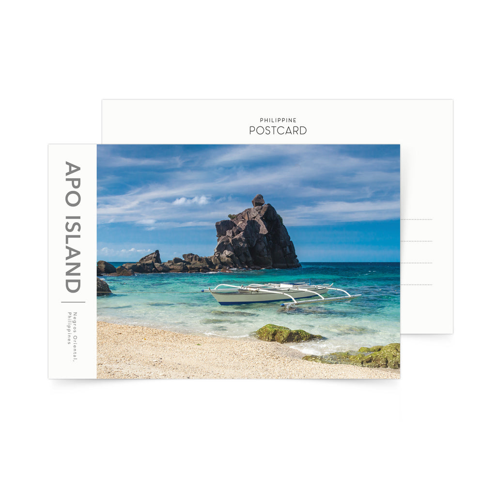 Apo Island Negros Oriental Tourist View Rock Formation Beach Philippines postcard snaimail card Post office collectible