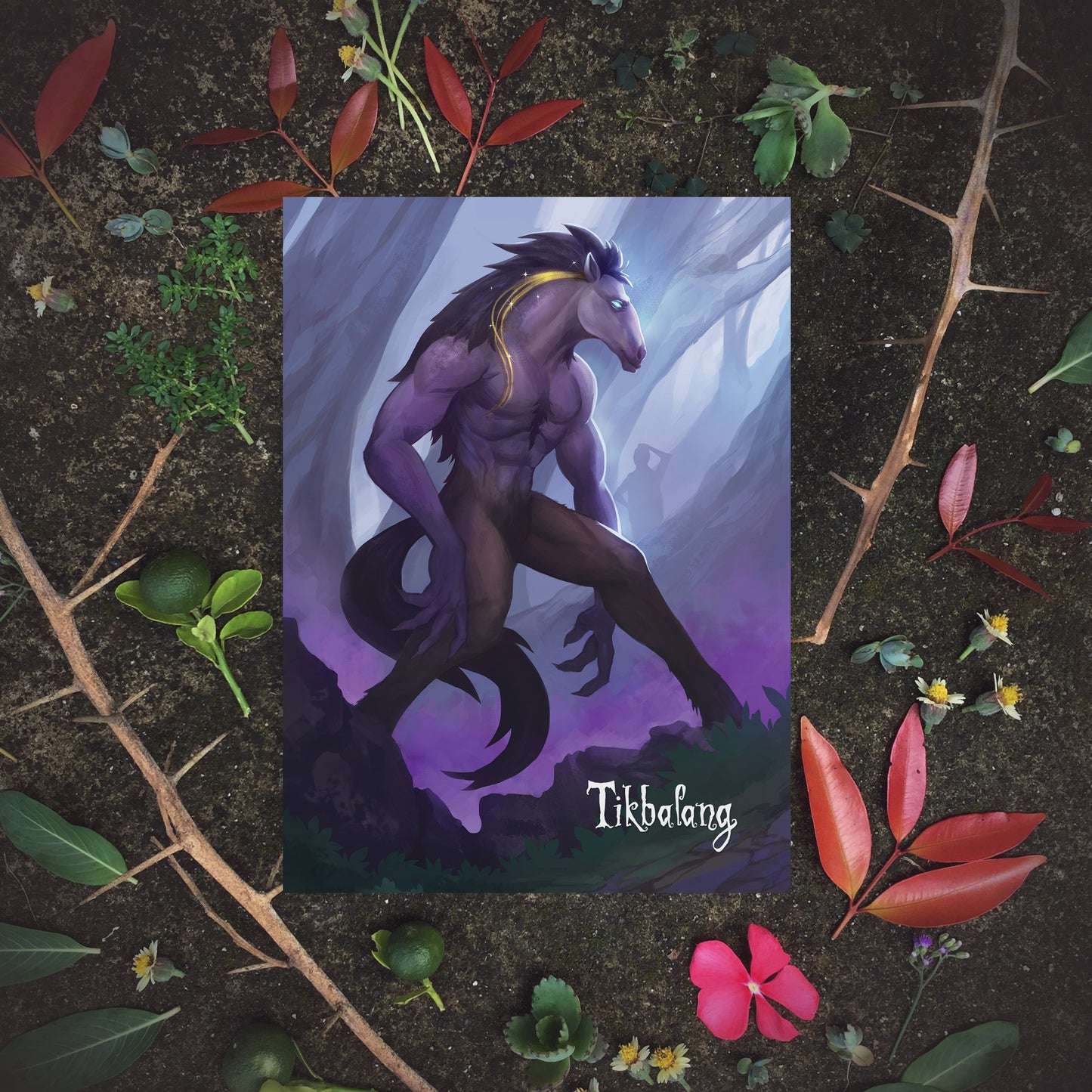 Philippine mythology mythical creature supernatural pinoy legend art fantasy myth spirit nature collectible mail postcrossing Folklore Tigbalang Tikbalan Tigbolan Werehorse