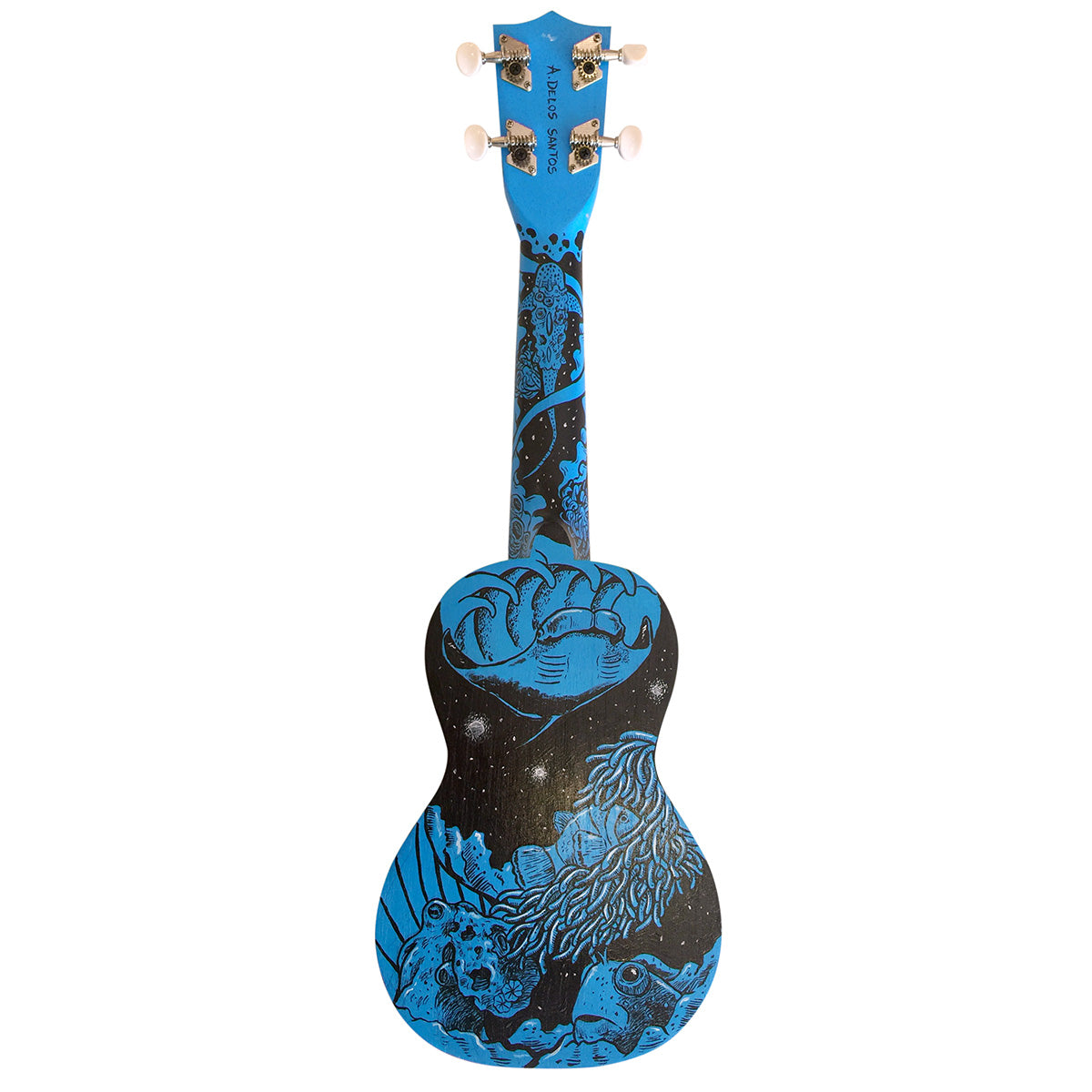 Dumaguete city Cebu crafted guitar ukulele art artwork Angelo Delos Santos Philippines artist Blue Ocean Coral Reef