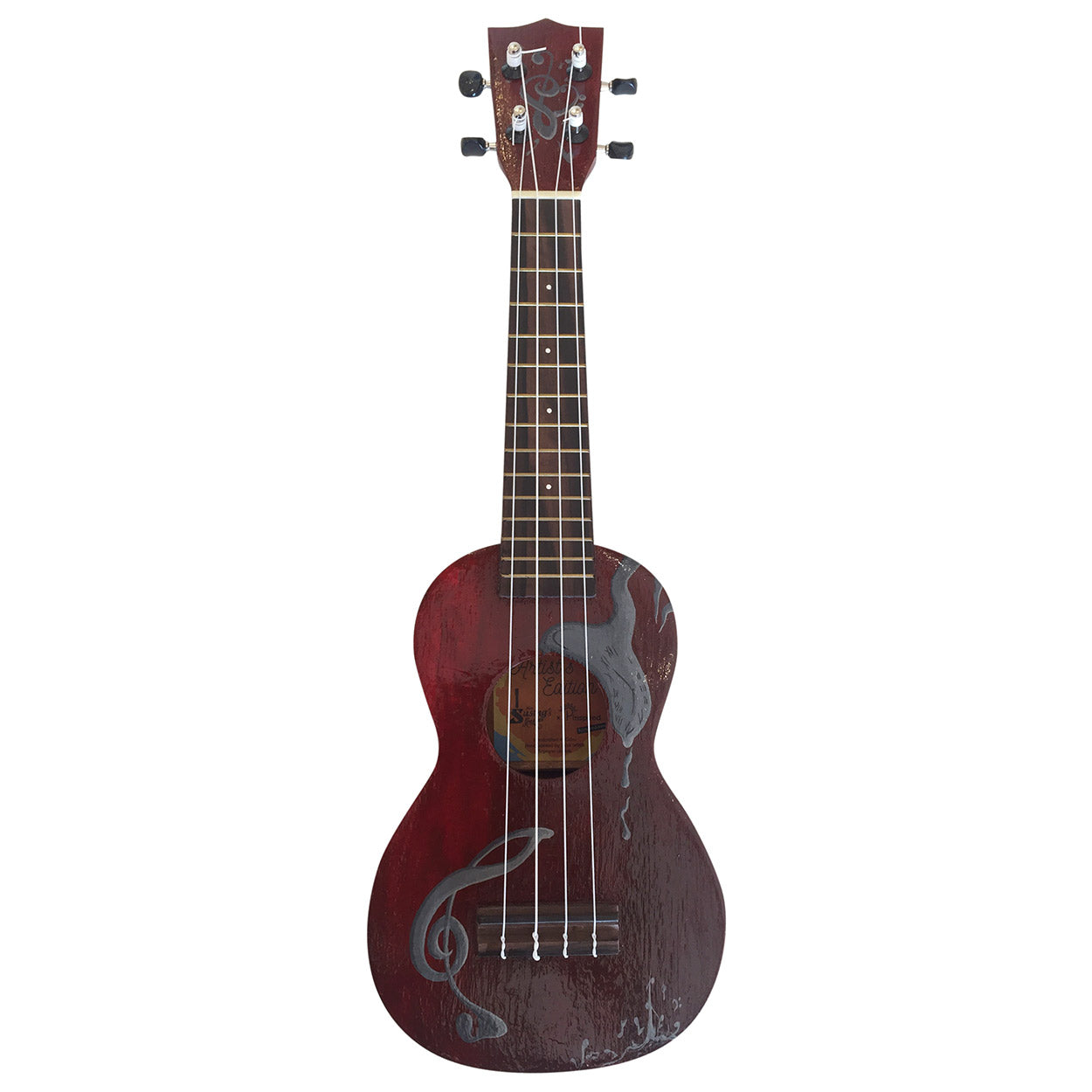 Ukulele small wood guitar hand craft Cebu Lapu-Lapu Music brown wall decor collectible artist Dumaguete artwork art