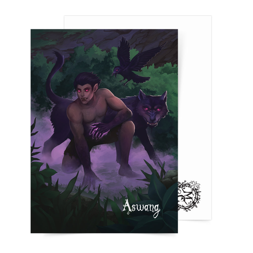 Philippine mythology mythical creature supernatural pinoy legend art fantasy myth spirit mail postcrossing collectible aswan folklore filipino dark wolf
