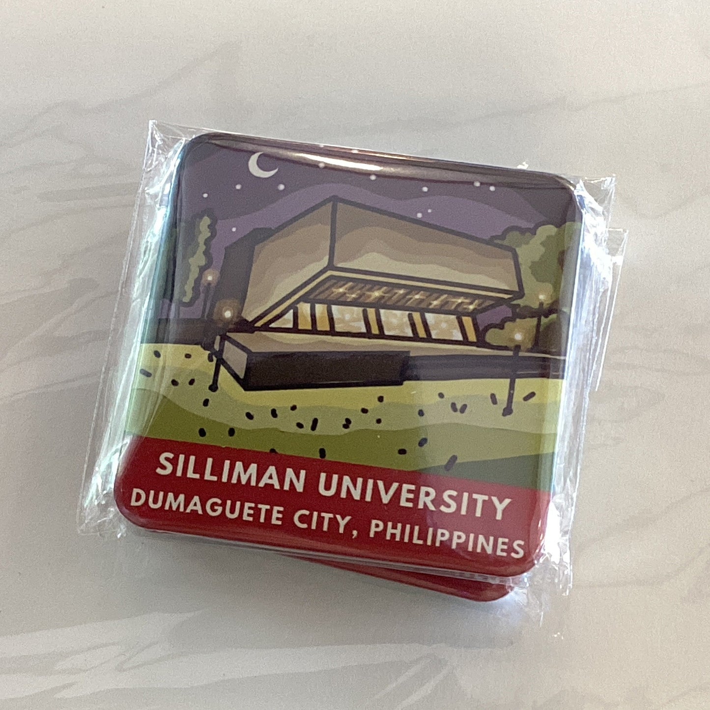 Silliman University Square Magnet by Kat Banay