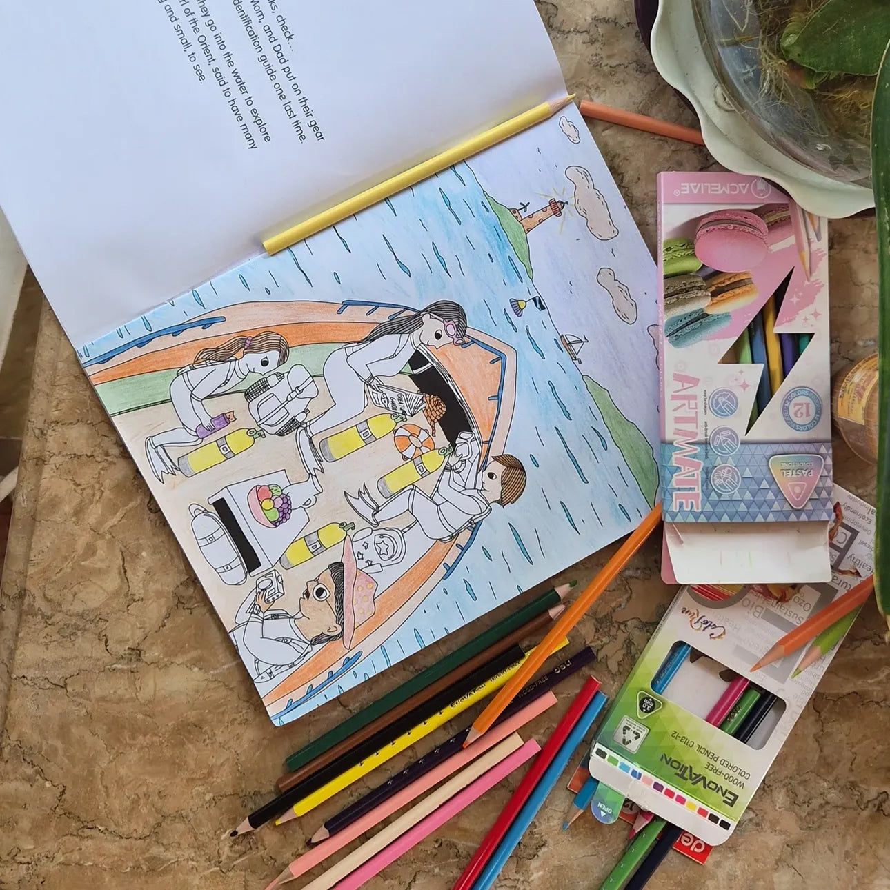 Kids, Children, Negros Oriental, Schools, Educational, Green Sea Turtle, Marine Creatures, Drawing, draw, color, colour, gift, idea, philippine, Philippines, Filipino, artist, Dumaguete city, Dauin, Marine Sanctuary, Anais Vera Salvarita, Underwater, Journey, bed time, story book