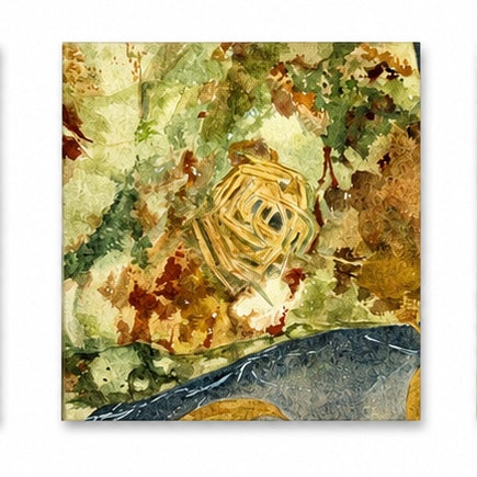 Original artworks by Ulap Namnama Miguel, Dumaguete City, Negros Oriental, Philippines, Filipino artist, watercolor, mini artwork, authentic art, nature art, woodland art, forest scenes, leaves, insects, snail, moss, tiny forest spirit, basket, tree, earthy colors, whimsical art, creative artwork, wall decor, gift idea, tourist art, Pinspired Art Gallery, MICRA Art Show.