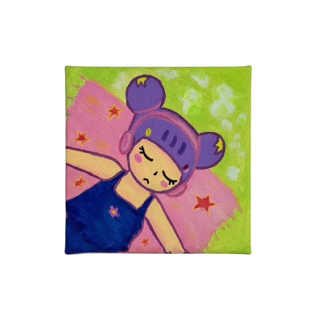 Original art works, Micra, 4x4 size, Dumaguete City, Dumaguete artist, Colorful, pink, Green, cute, Music, cozy, relax, Cat, 