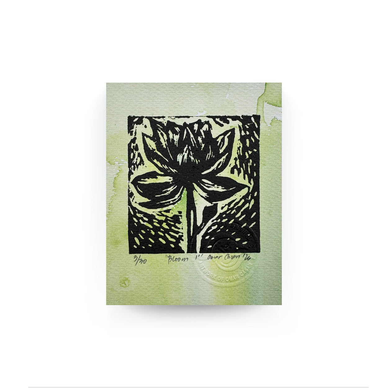 Hand painted linocut print on paper, flower, minimalist, art, artwork, Pinspired Art Gallery, Pinspired Art Souvenirs, tourist gift, artsy, creative, black and white, handmade, hand printed, Dumaguete city, Philippines