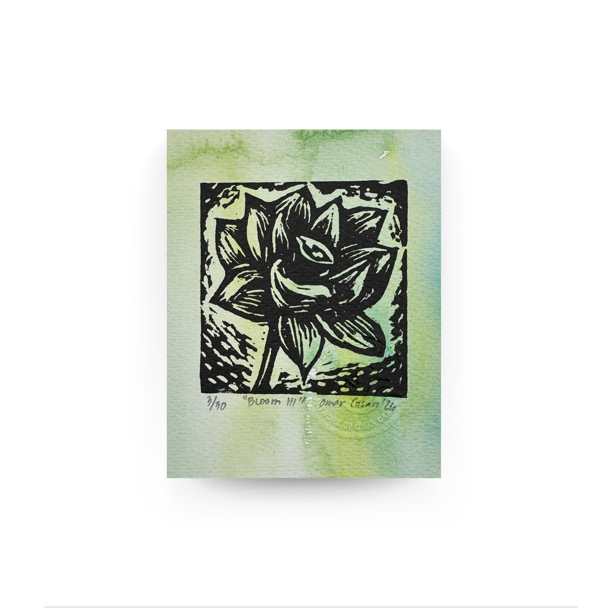 Hand painted linocut print on paper, flower, minimalist, art, artwork, Pinspired Art Gallery, Pinspired Art Souvenirs, tourist gift, artsy, creative, black and white, handmade, hand printed, Dumaguete city, Philippines
