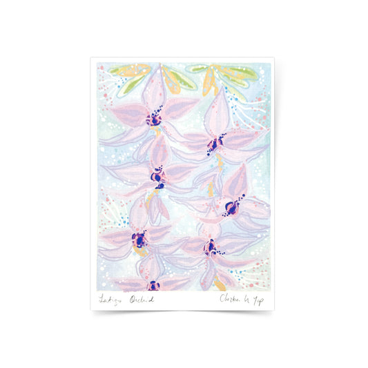 Latigo Orchid Art Print by Purple Seaweed Studio