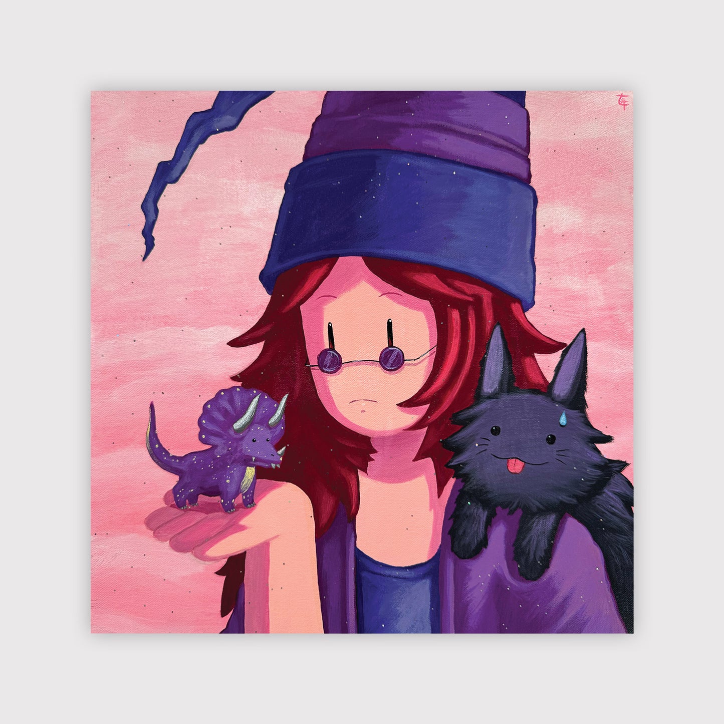 Cil Flores, Dumaguete Art Scene, Pinspired Art Gallery, Collector, Original, Artwork, Artist, Filipino, Philippines, Book inspired, Exhibition, Winnie's Dinosaur Day by Valerie Thomas and Korky Paul, Contemporary, Acrylic, Canvas, Cat, Cute